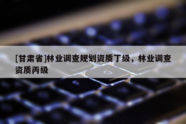 [甘肃省]林业调查规划资质丁级，林业调查资质丙级