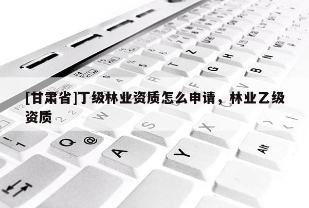 [甘肃省]丁级林业资质怎么申请，林业乙级资质