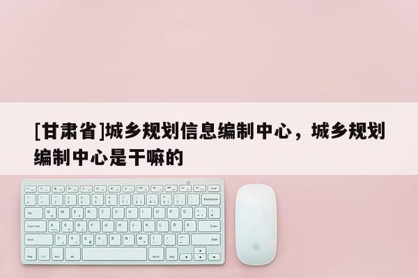 [甘肃省]城乡规划信息编制中心，城乡规划编制中心是干嘛的