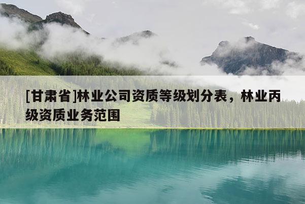 [甘肃省]林业公司资质等级划分表，林业丙级资质业务范围