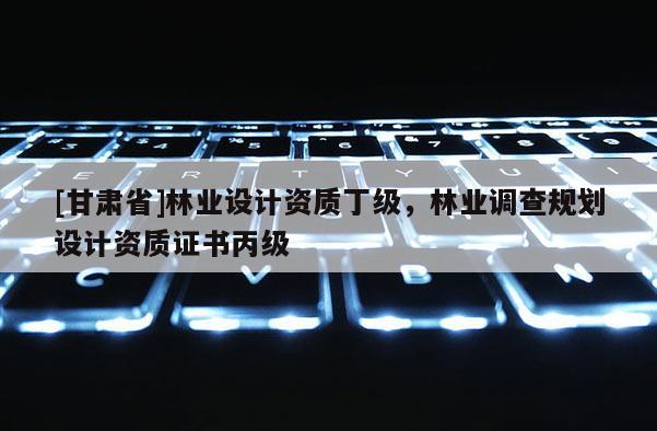 [甘肃省]林业设计资质丁级，林业调查规划设计资质证书丙级