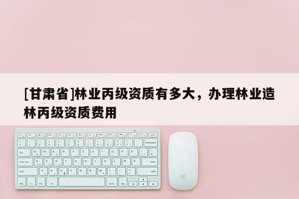 [甘肃省]林业丙级资质有多大，办理林业造林丙级资质费用