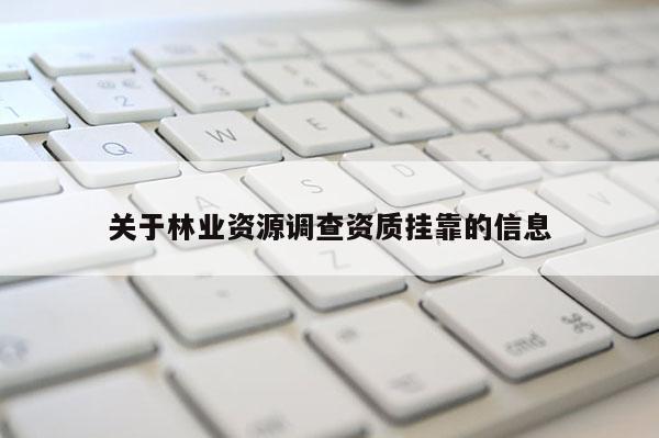 关于林业资源调查资质挂靠的信息