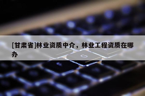[甘肃省]林业资质中介，林业工程资质在哪办