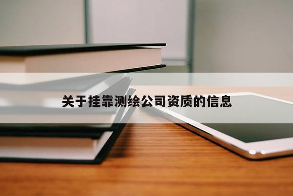 关于挂靠测绘公司资质的信息
